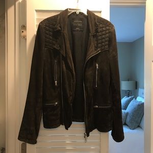 Allsaints Motorcycle Suede Leather Jacket